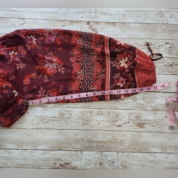 Chelsea & Theodore Burgundy mixed floral/ paisley / dot prints blouse NWT - Picture 7 of 11